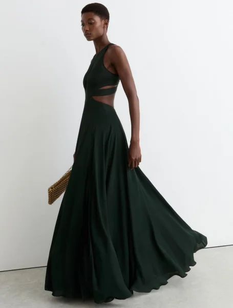 Reiss Cut Out Green Maxi Dress красиве чорне плаття